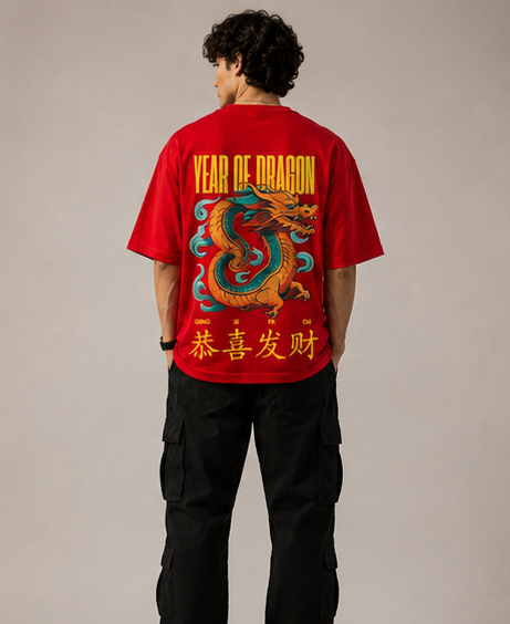 Year of Dragon Heavyweight Tee Model View