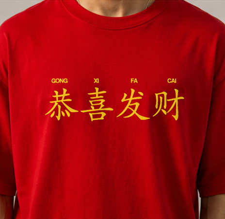 Year of Dragon Heavyweight Tee Chest Graphic Detail