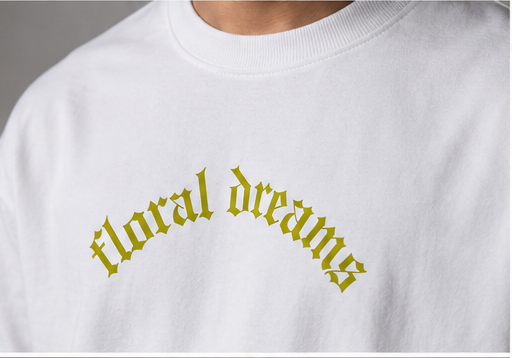 Floral Dreams Heavyweight Tee Chest Graphic Detail