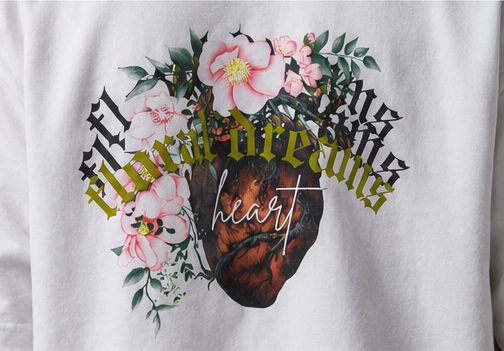 Floral Dreams Heavyweight Tee Back Graphic Detail