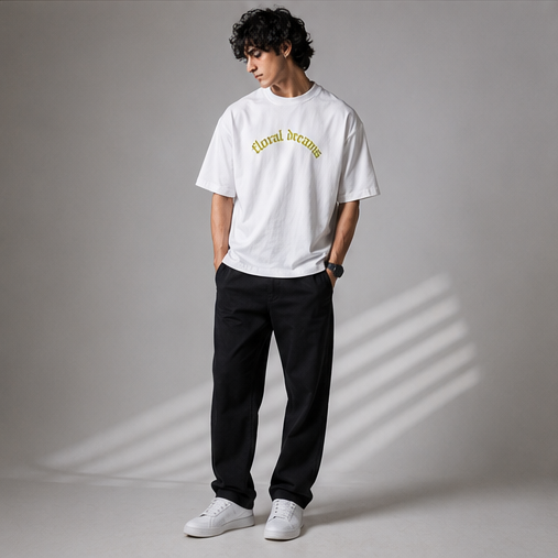 Floral Dreams Heavyweight Tee Model View