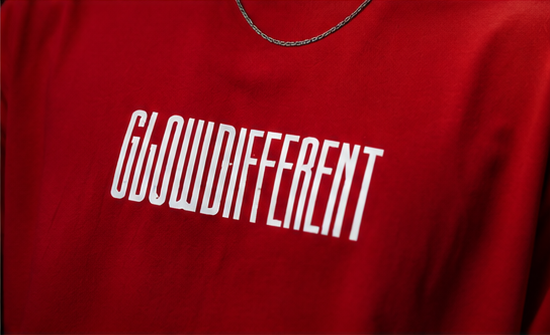 Glow Different Heavyweight Tee Chest Graphic Detail