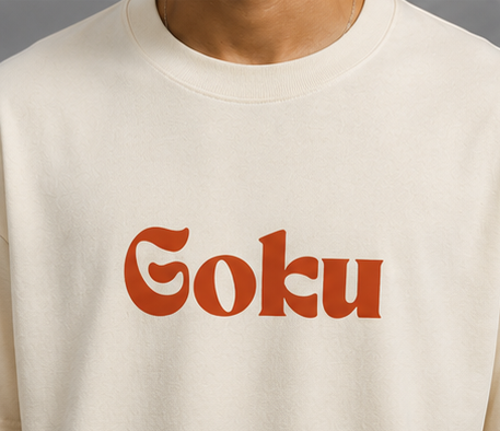 Goku Heavyweight Tee Chest Graphic Detail