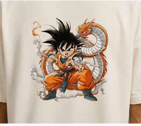 Goku Heavyweight Tee Back Graphic Detail