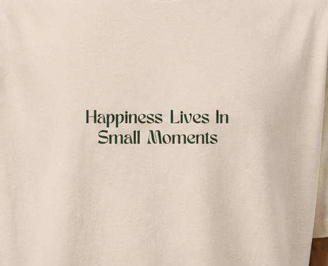 Happiness Heavyweight Tee Chest Graphic Detail