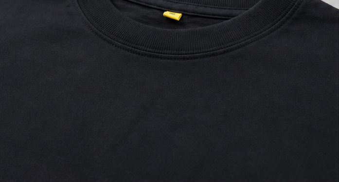 Monochrome Black Heavyweight Tee Collar View