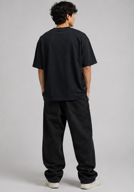 Monochrome Black Heavyweight Tee Model View