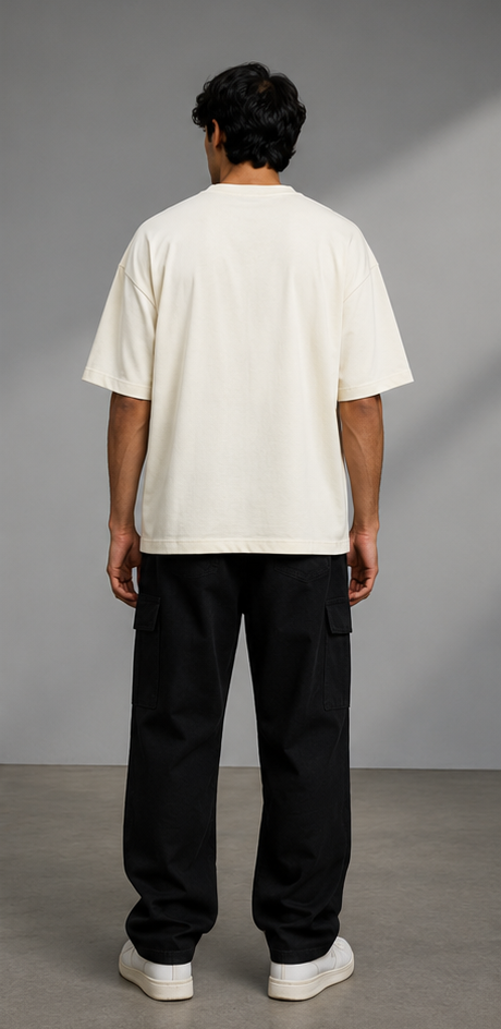 Monochrome Off-White Heavyweight Tee Back Model View