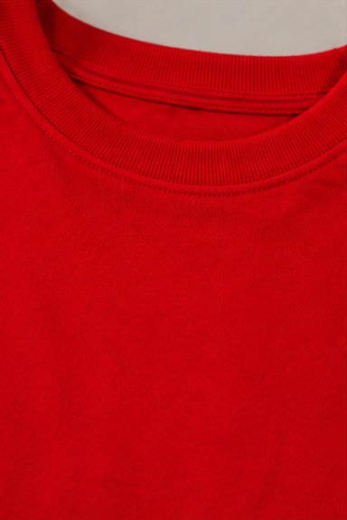 Monochrome Red Heavyweight Tee Back View Upper