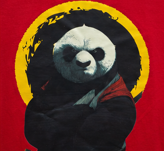 Kung Fu Panda Heavyweight Tee Back Graphic Detail