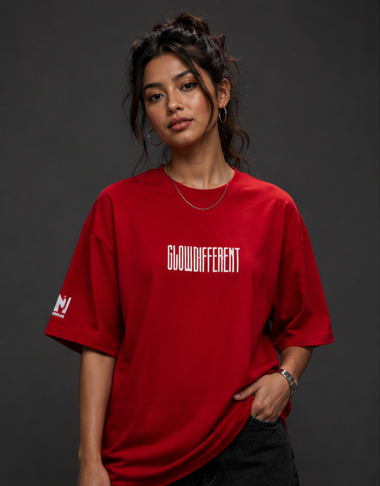 Women's Glow Different Heavyweight Tee Model View